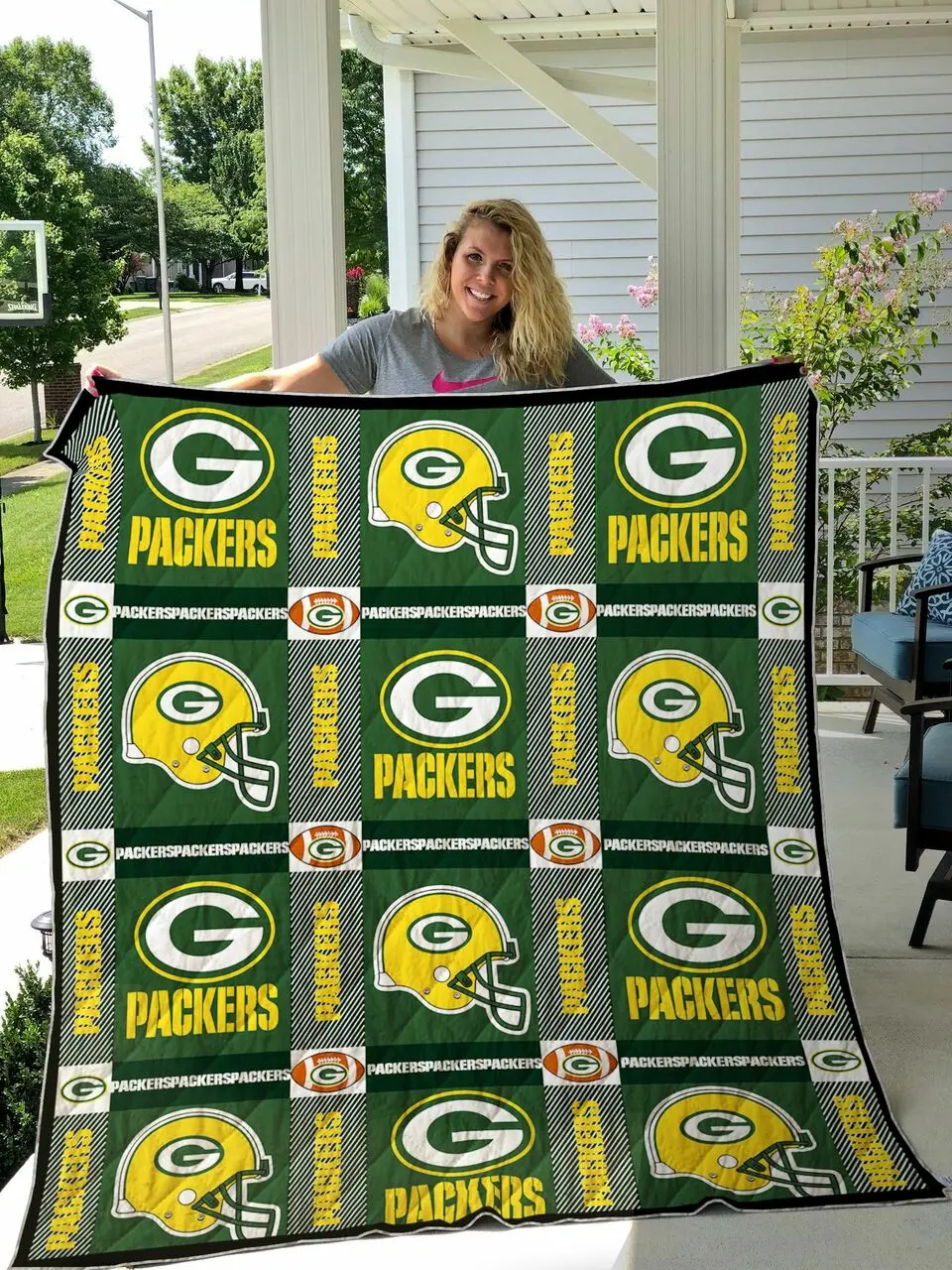 Green Bay Packer Quilt Blanket and Home Decor