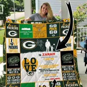 Green Bay Packers Personalized Name Quilt Blanket and Home Decor