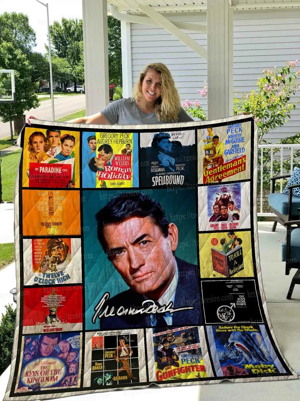 Gregory Peck Quilt Blanket 01 and Home Decor