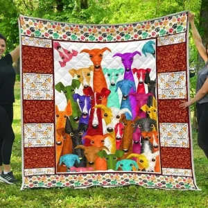 Greyhound Dog Blanket Quilt and Home Decor