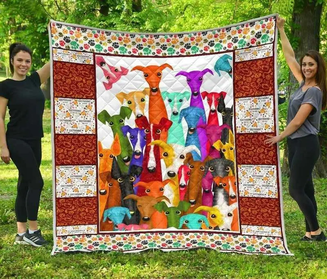 Greyhound Dog Blanket Quilt and Home Decor