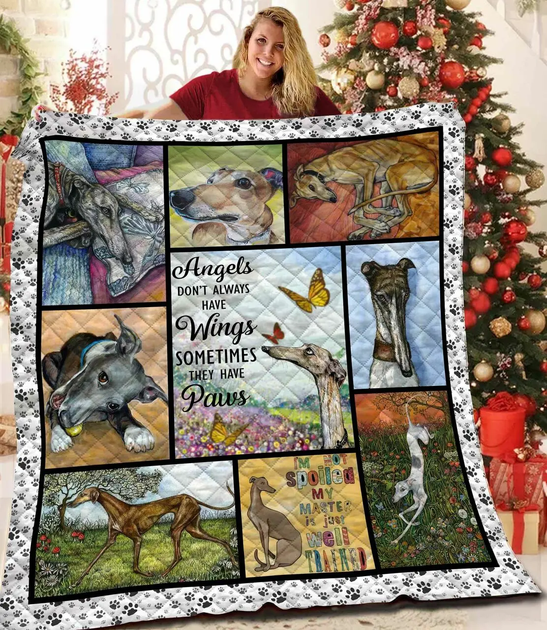 Greyhound Quilt Blanket Bbb061103Nb and Home Decor