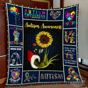 Grinch Hand Holding Autism Quilt Cc and Home Decor