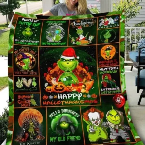 Grinch Happy Hallothanksmas Quilt Dnstyles and Home Decor