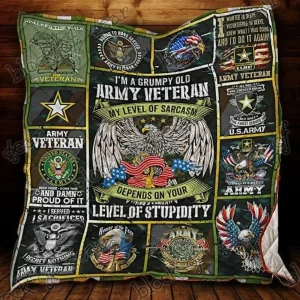Grumpy Old Army Veteran Quilt Ps103 Quilt and Home Decor