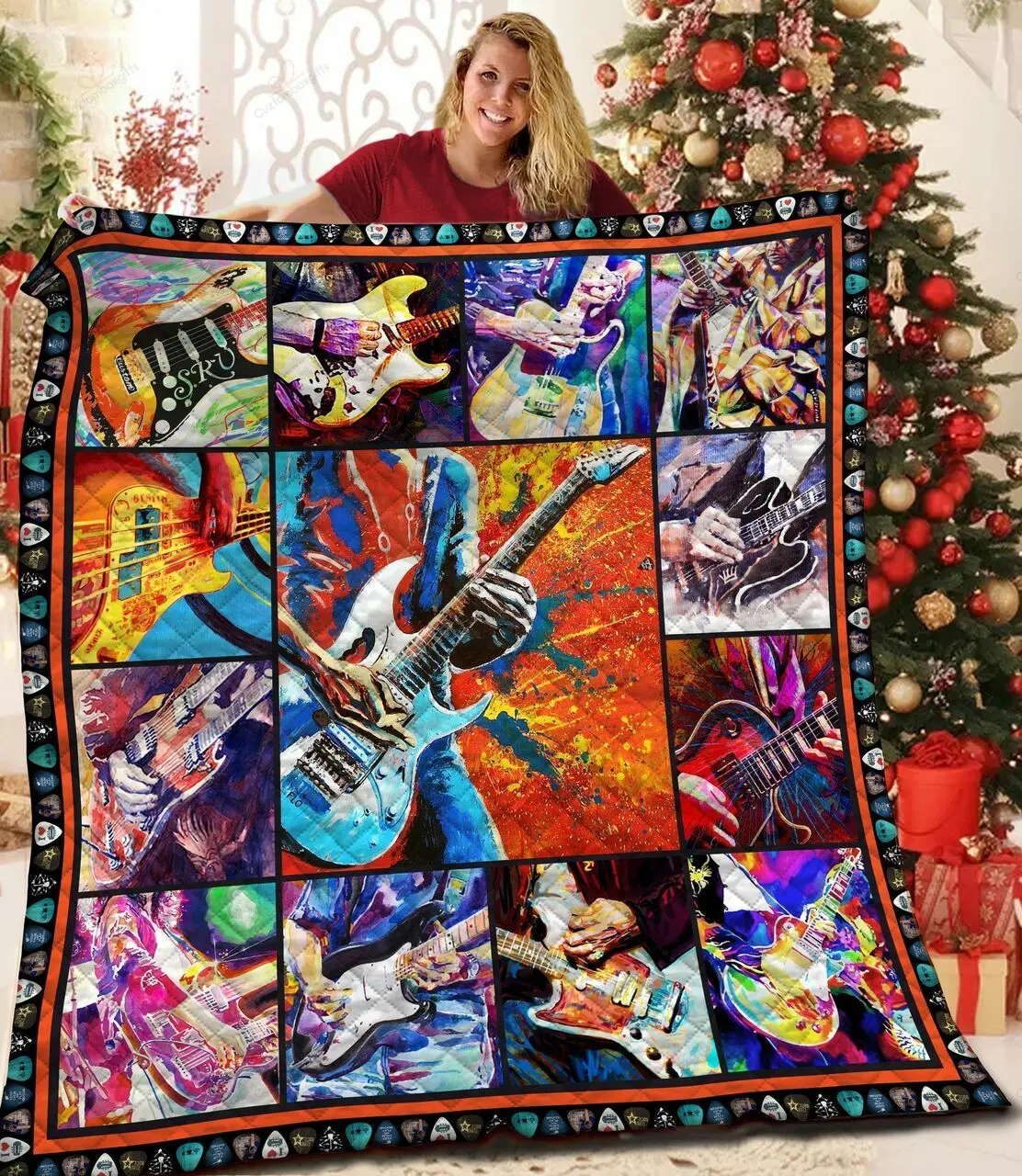 Guitar NT2309031CL Quilt Blanket and Home Decor