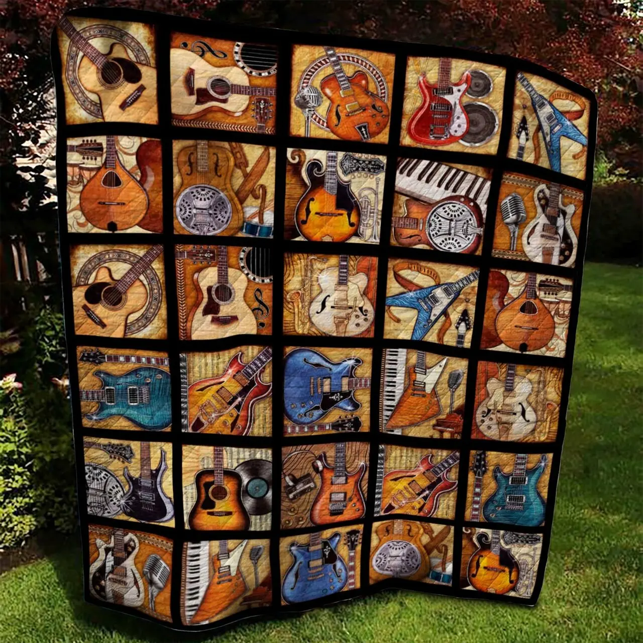 Guitar Quilt Blanket Bbb300505Nb and Home Decor