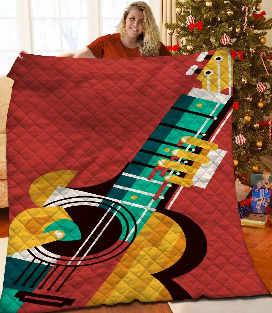Guitar Quilt Wnq and Home Decor