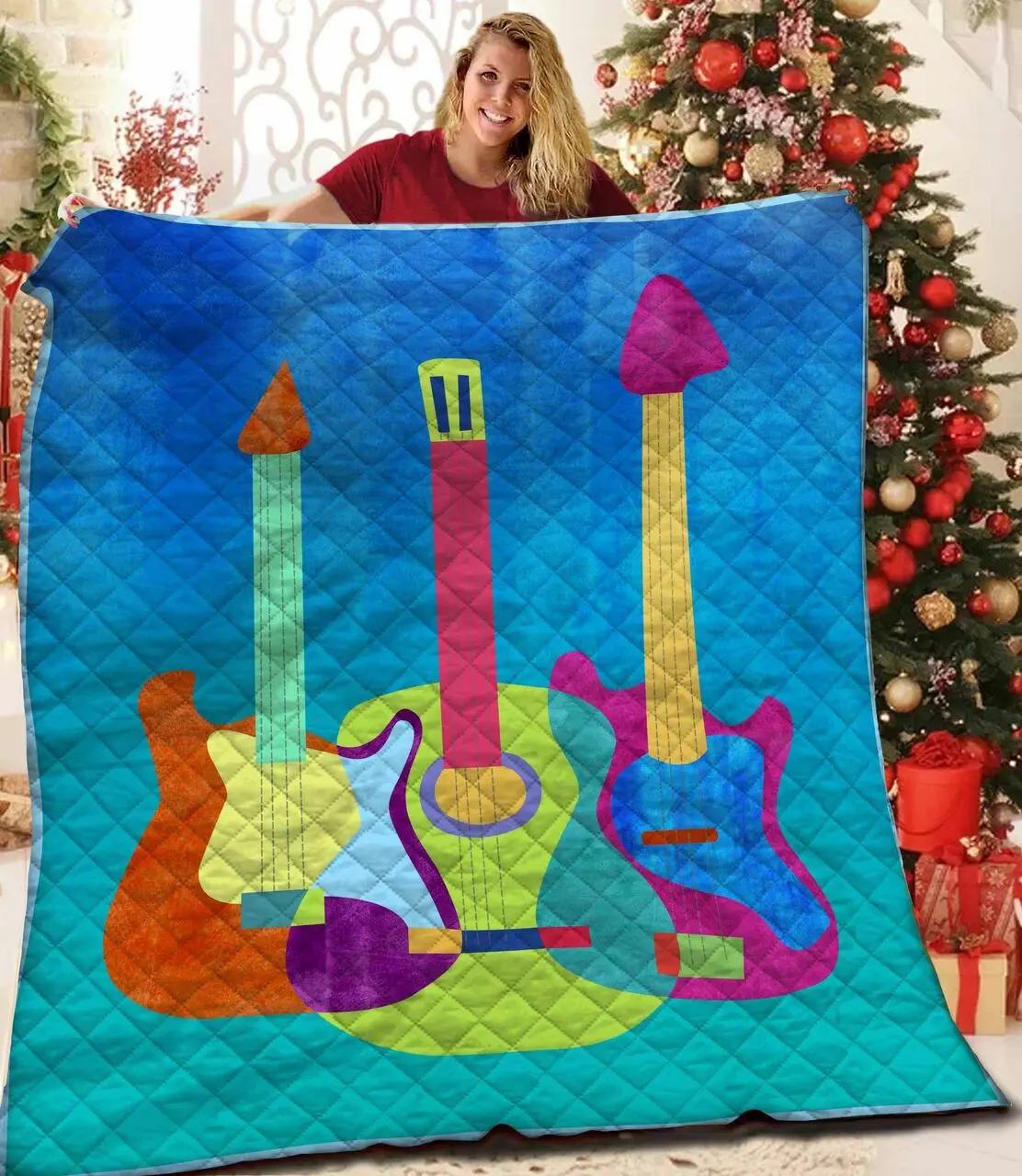Guitar Quilt Wzj and Home Decor