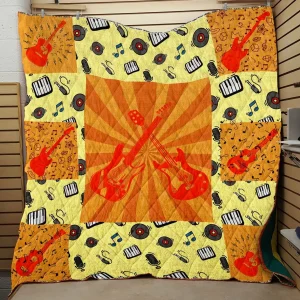 Guitar Style One Quilt and Home Decor