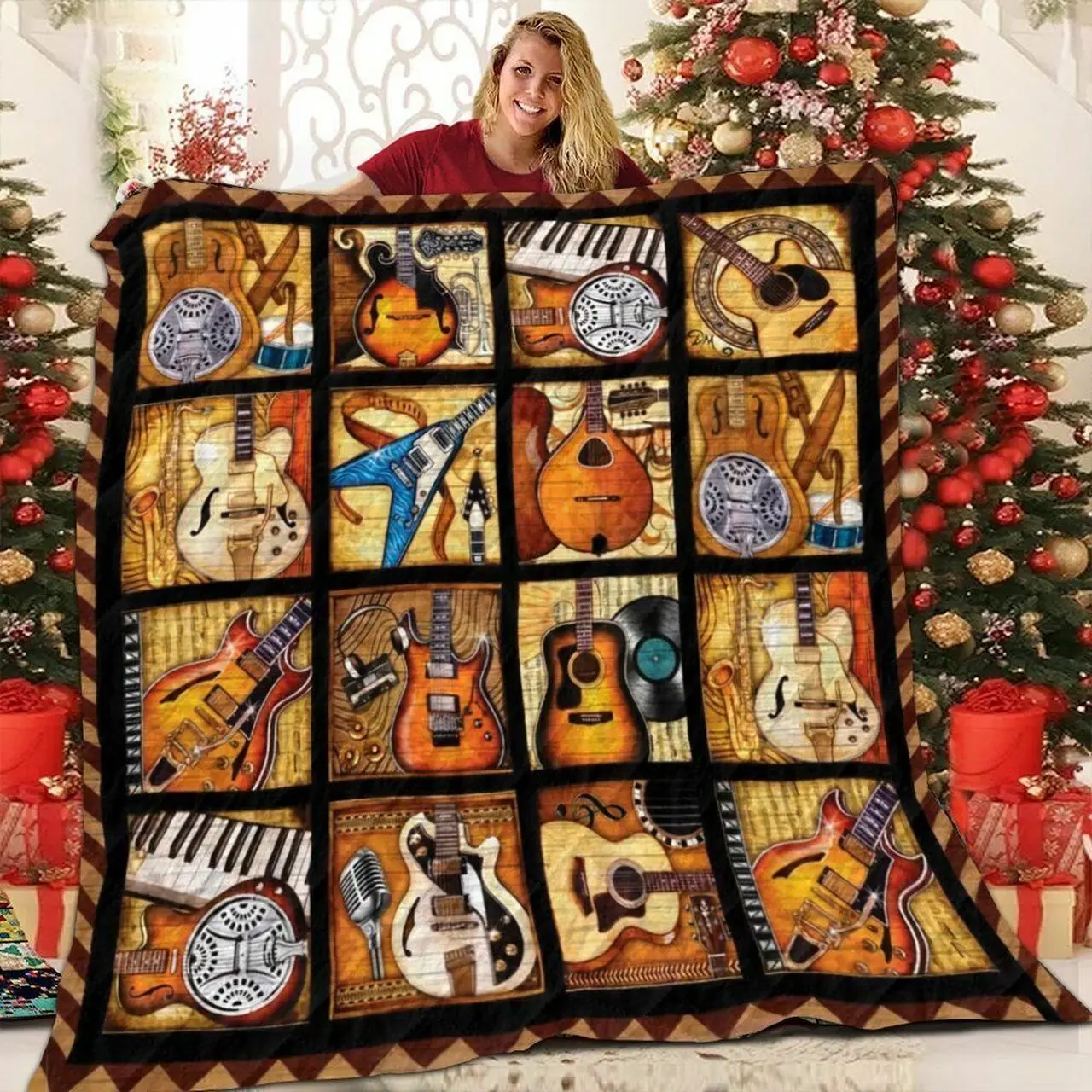 Guitar V1 VN 3D Customized Quilt and Home Decor