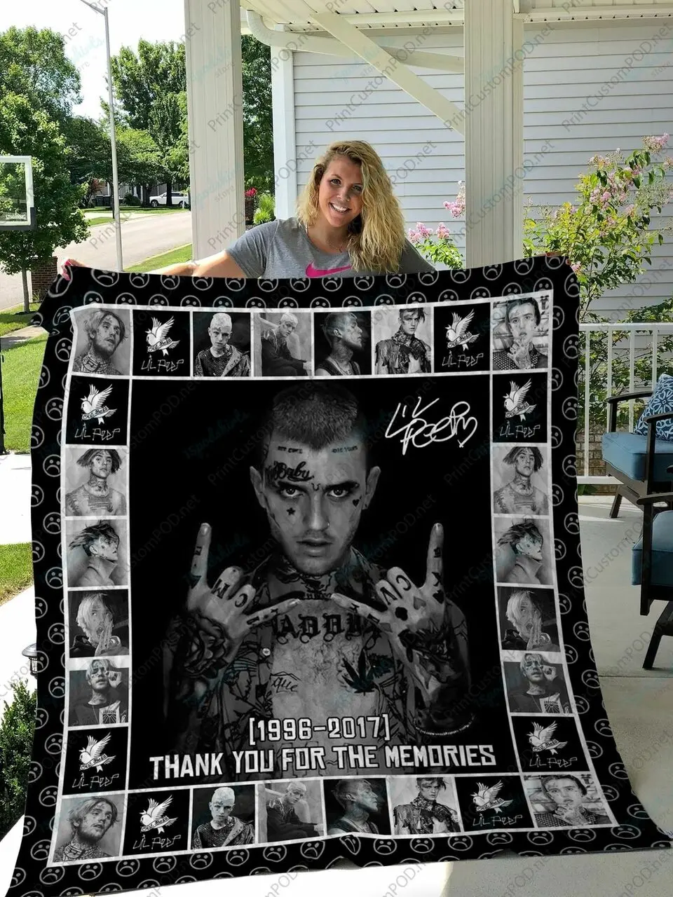 H Lil Peep Quilt Blanket Ver 4 and Home Decor