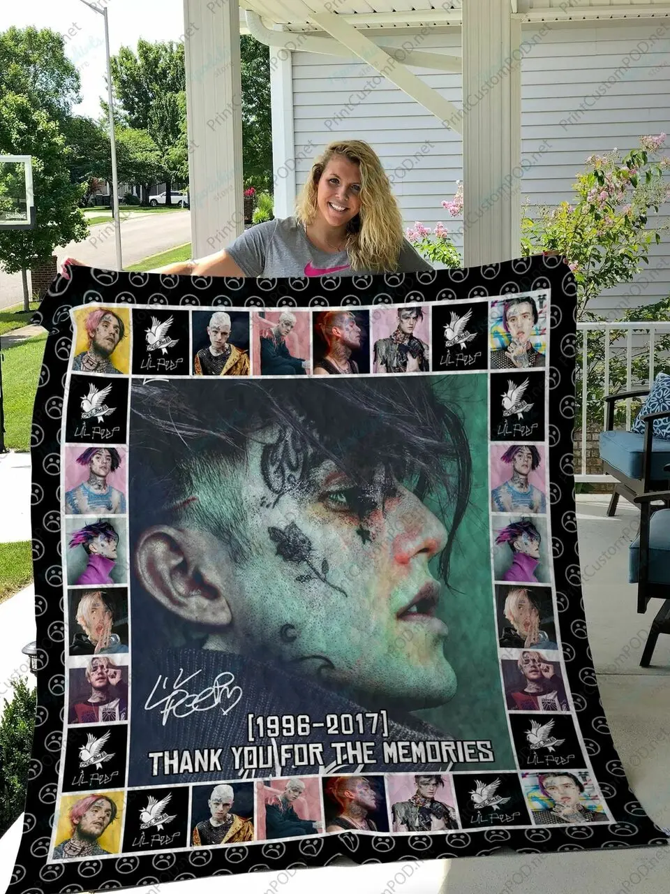 H Lil Peep Quilt Blanket Ver 6 and Home Decor
