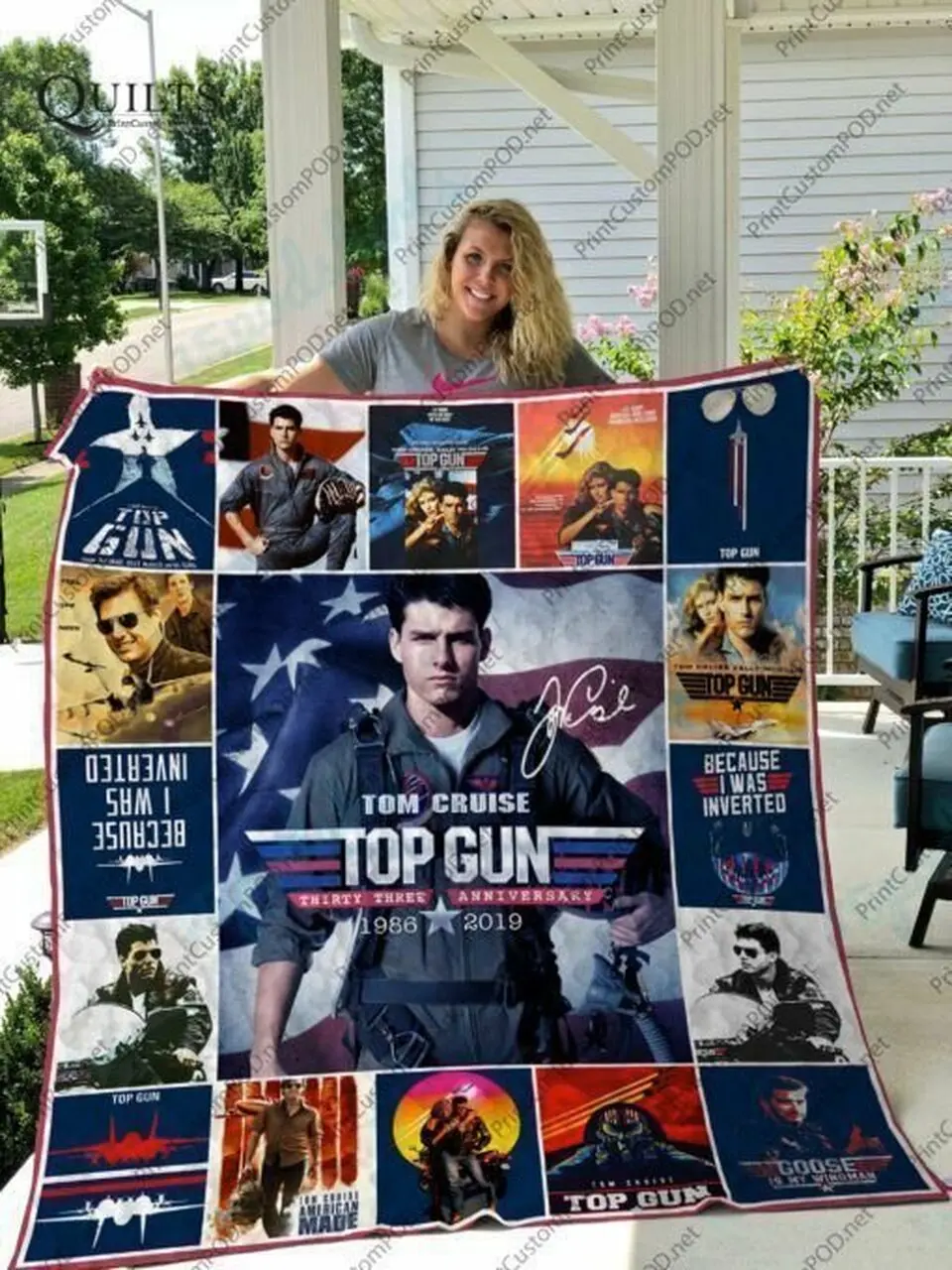 H Top Gun Quilt Blanket and Home Decor