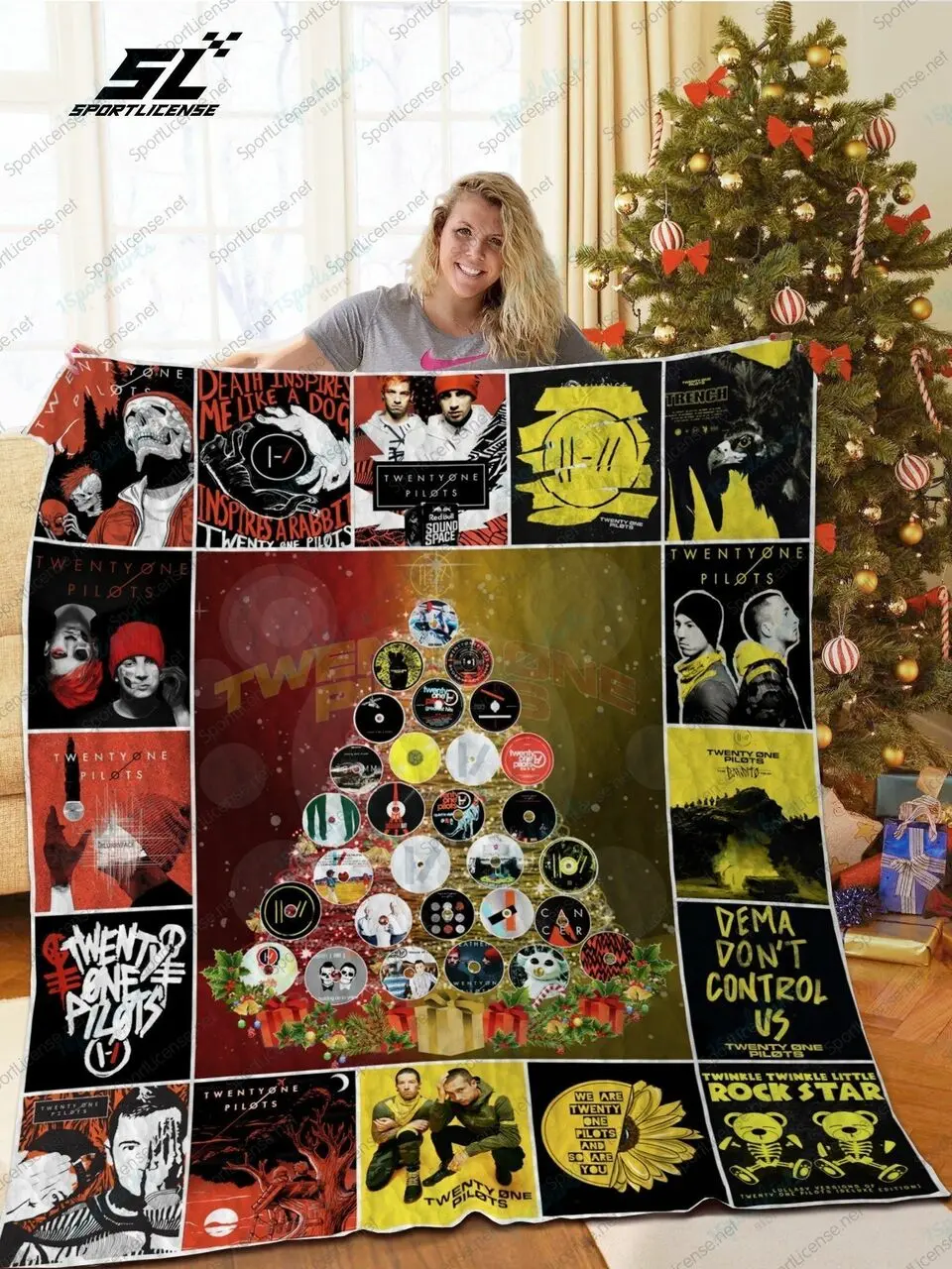H Twonpi Album Tree Christmas Quilt Blanket and Home Decor