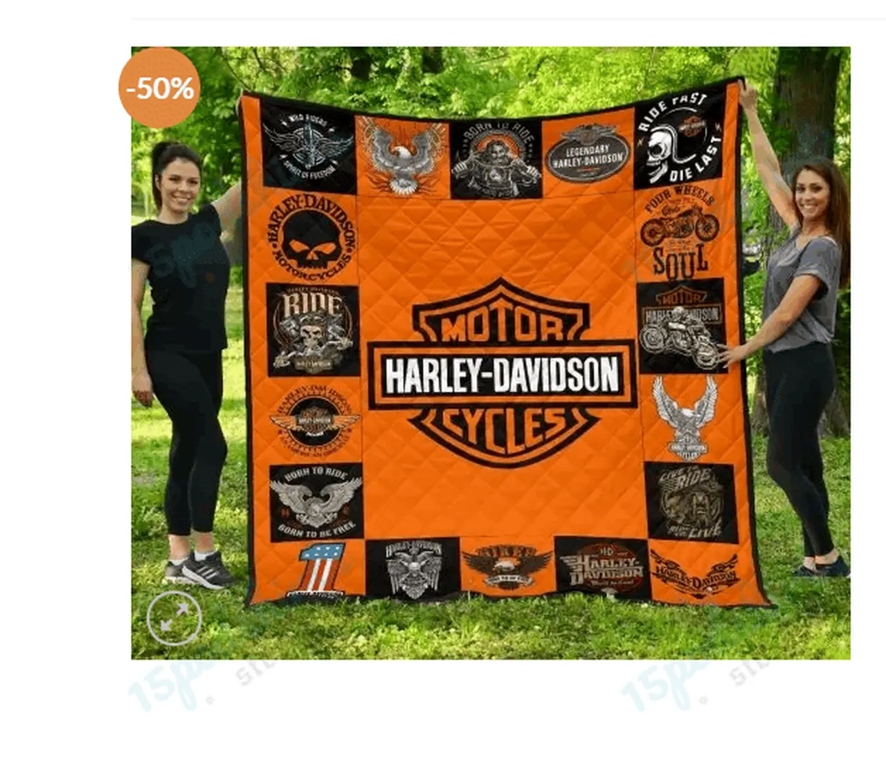 Haley Davidson Quilt Blanket and Home Decor