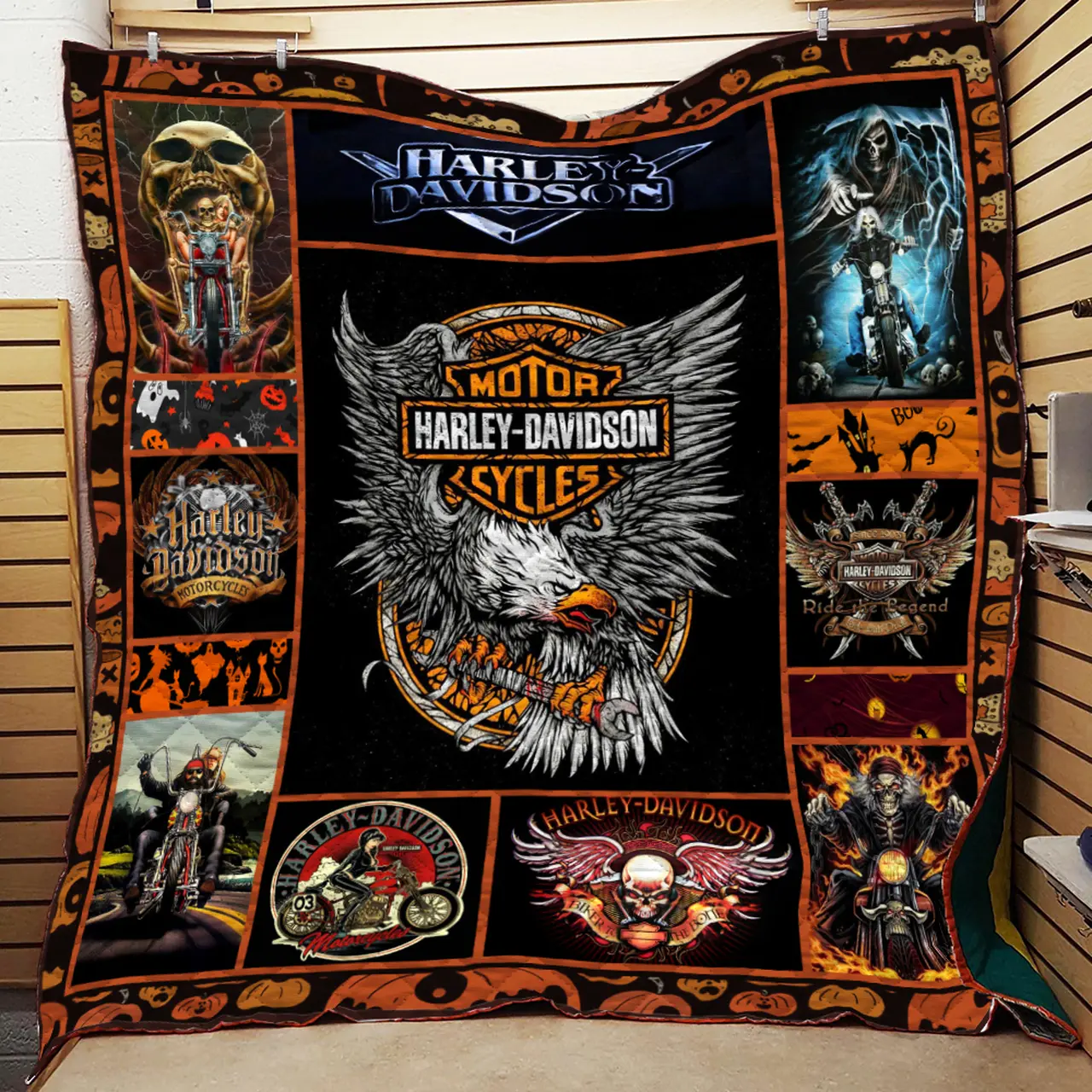 Halloween Moto Quilt and Home Decor