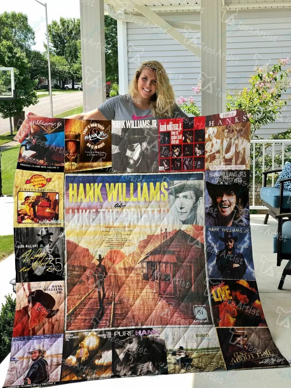 Hank Williams Jr Quilt Blanket 0872 and Home Decor