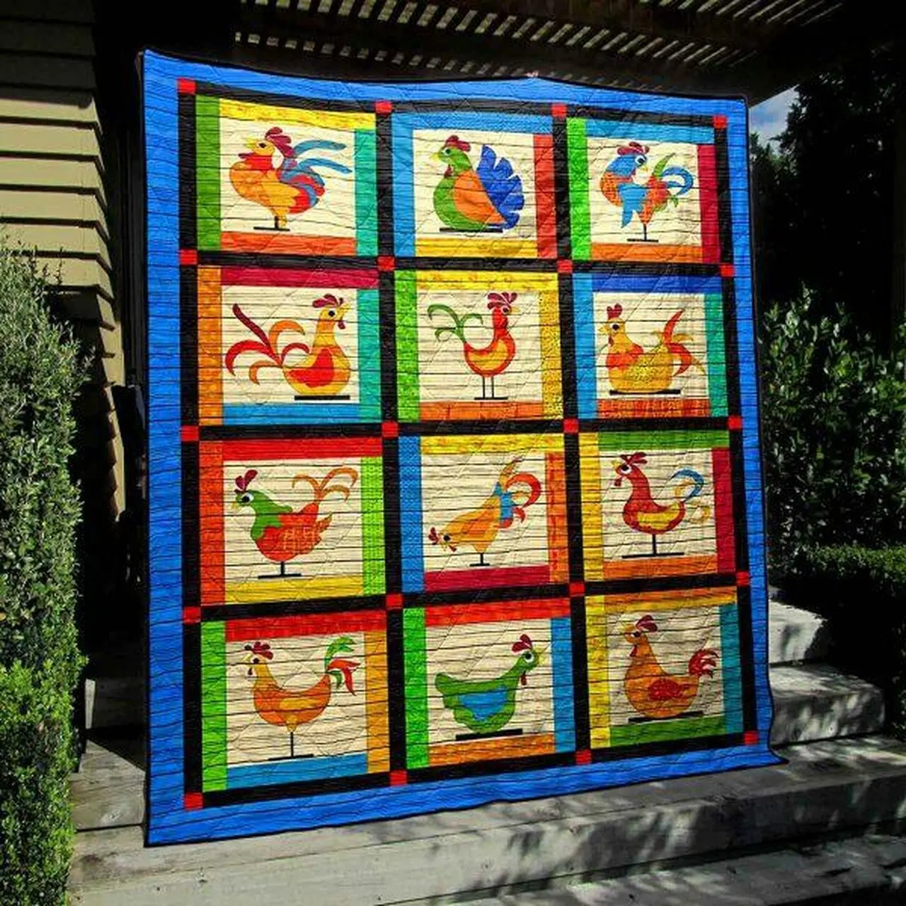 Happy Chicken Quilt Blanket Ypm0 Quilt and Home Decor