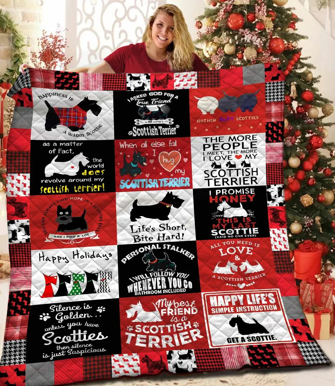 Happy Holidays Quilt Tdo and Home Decor