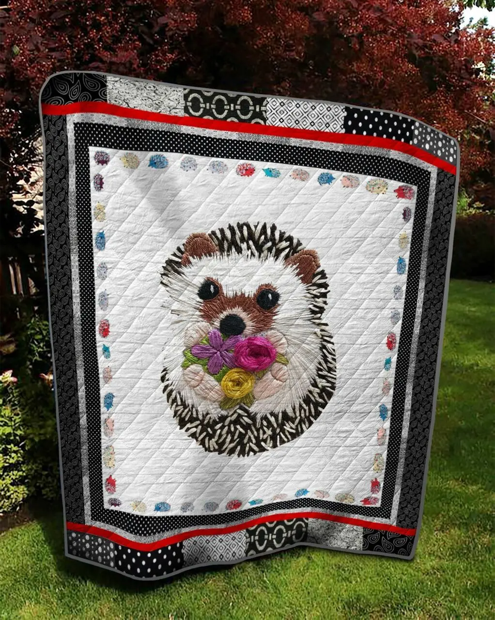 Hedgehog Quilt Blanket and Home Decor