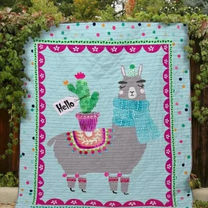 Hello Llama Clt190658 Quilt Blanket and Home Decor
