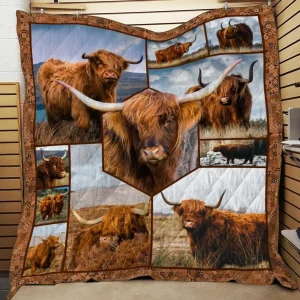 Highland Cattle HHE6 3D Customized Quilt and Home Decor