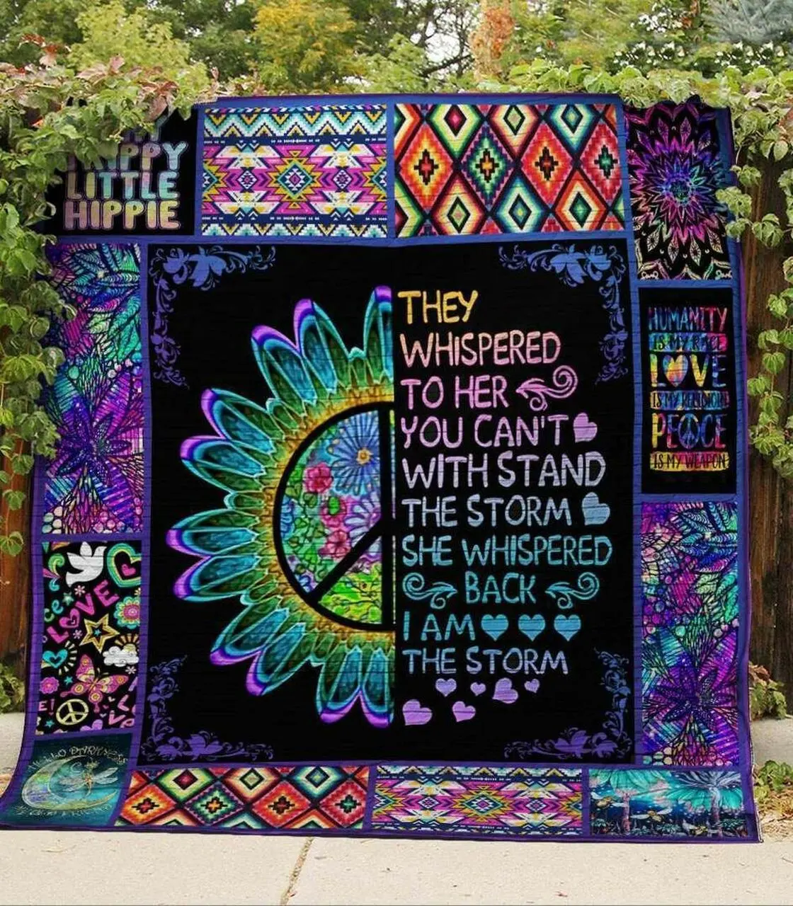 Hippie Bi070805C Tbg Quilt Blanket and Home Decor
