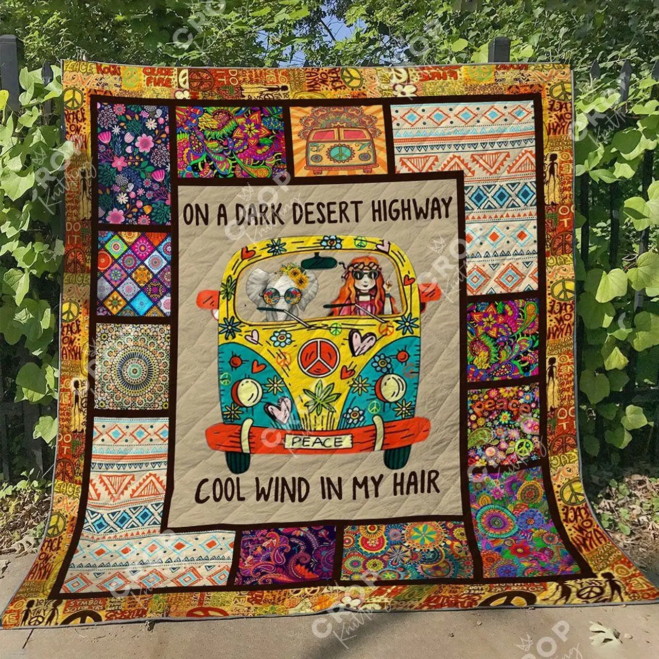 Hippie Bi270601B Quilt Blanket and Home Decor