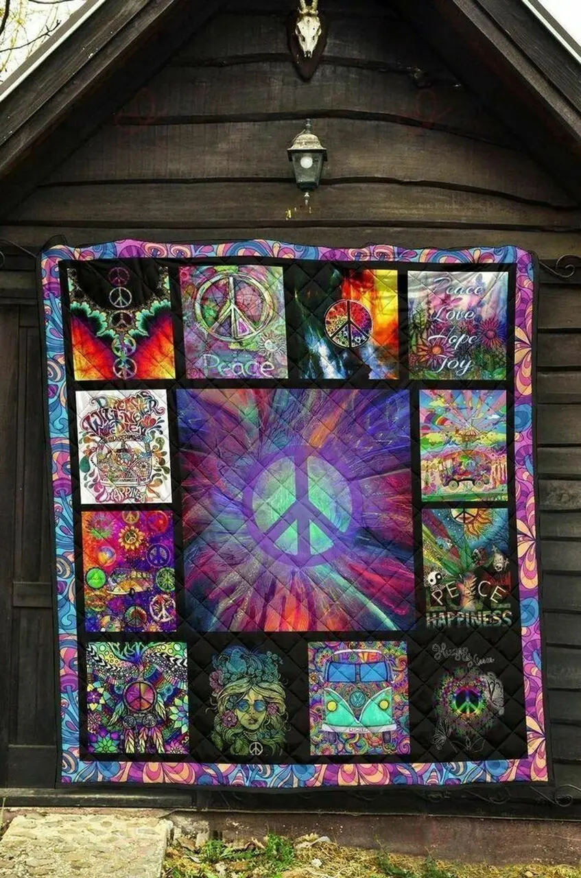 Hippie Colors KC2909878CL Quilt Blanket and Home Decor
