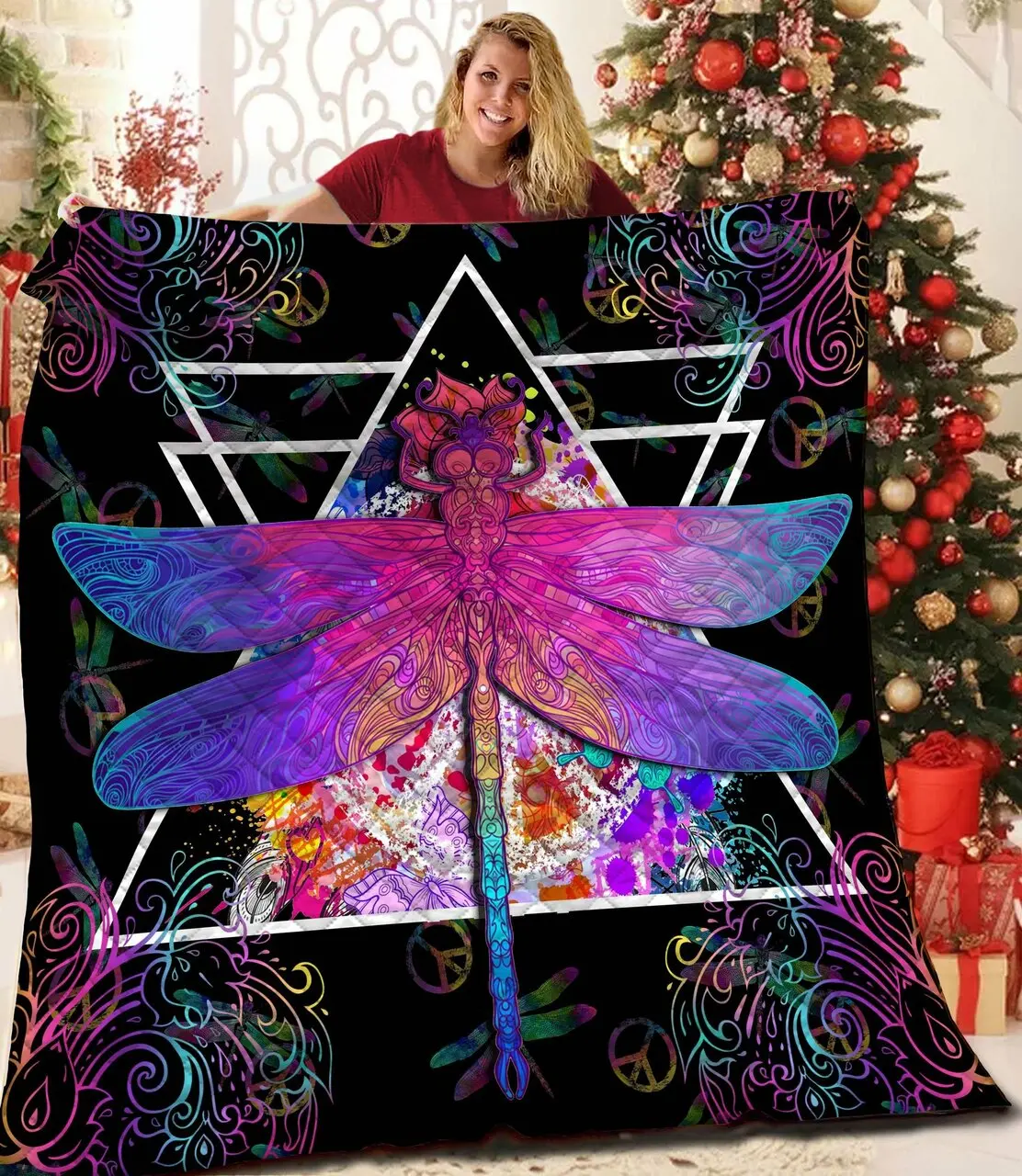 Hippie Dragonfly Quilt Vhs and Home Decor