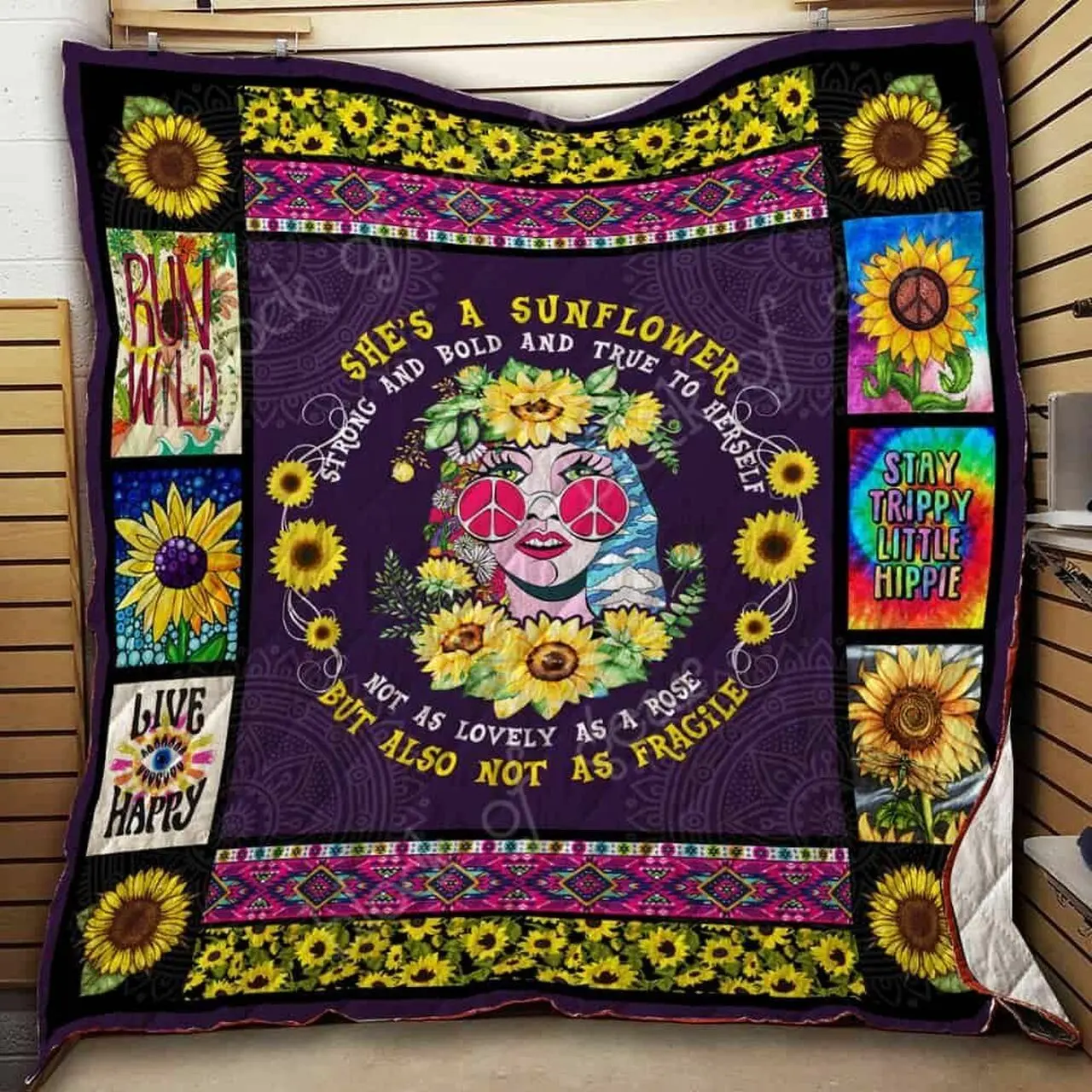 Hippie Girl Ah Quilt Derqfd and Home Decor