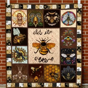 Hippie Let It Bee Quilt Blanket Quilt and Home Decor
