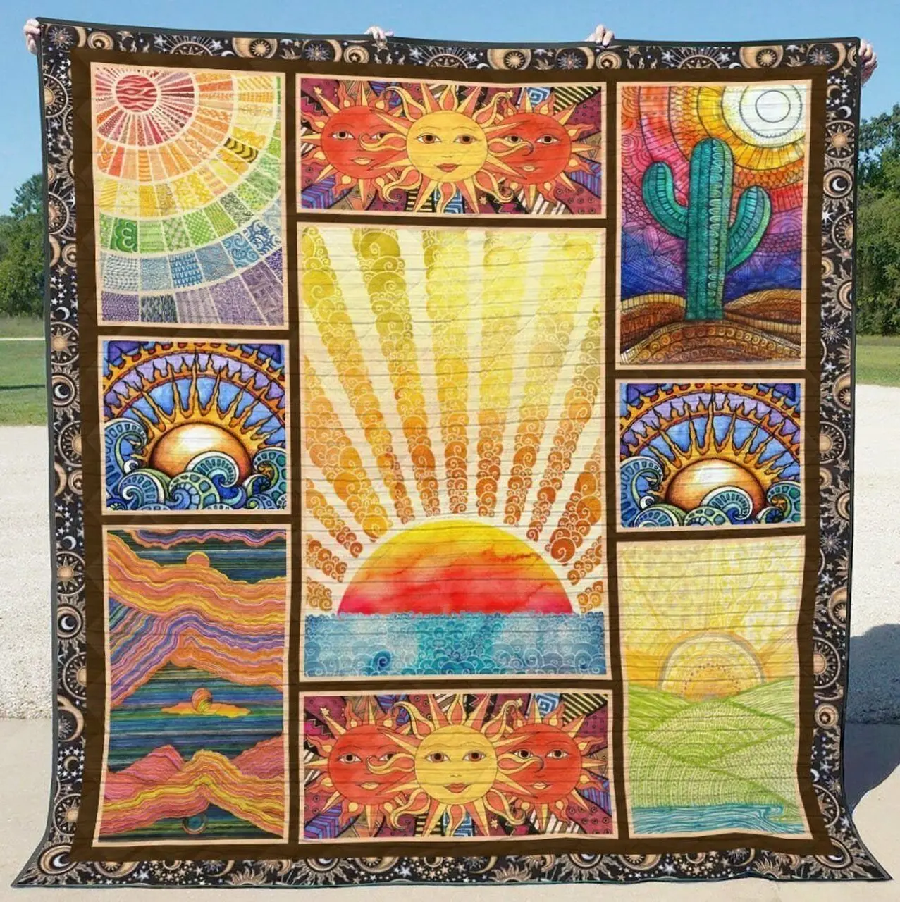 Hippie Qh160701B Tbg Quilt Blanket and Home Decor