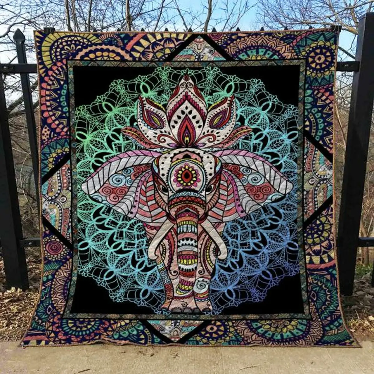 Hippie Quilt Blanket Ver 33 Quilt and Home Decor