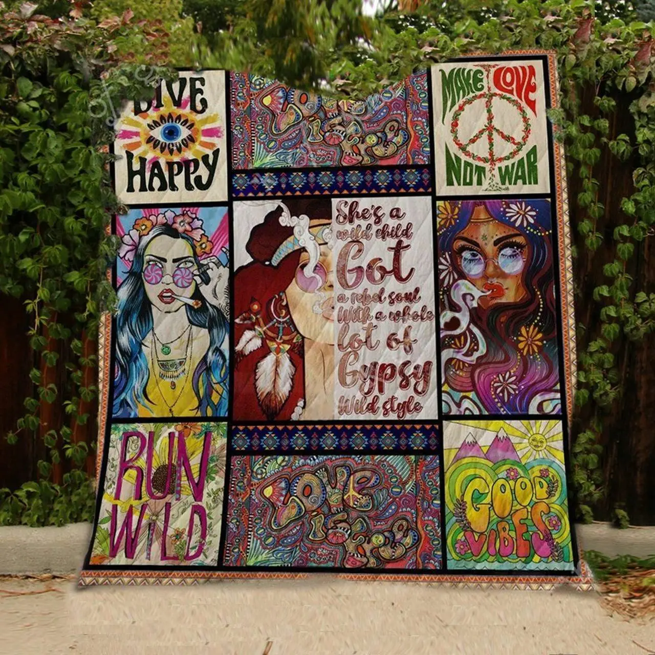 Hippie S V11 3D Customized Quilt and Home Decor