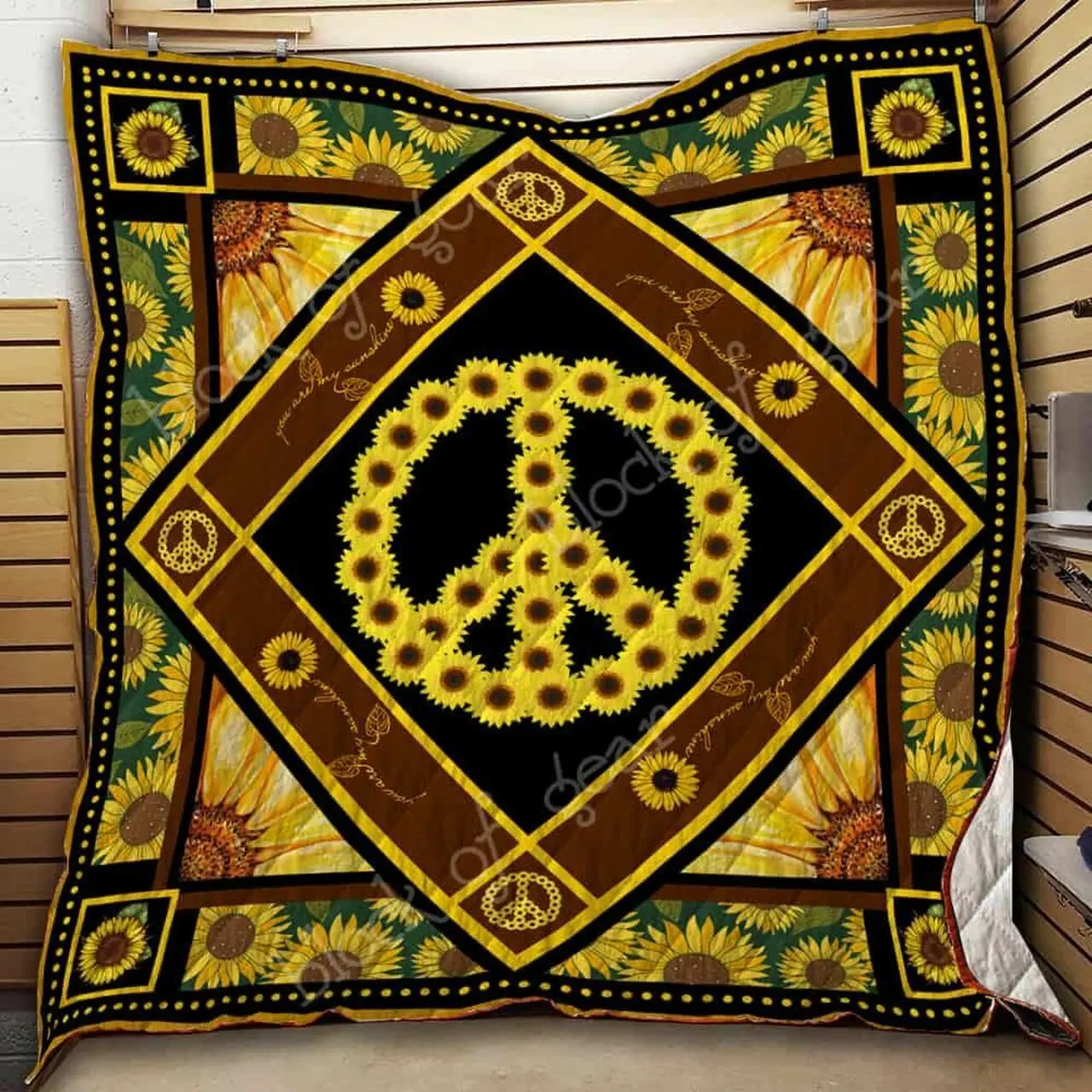 Hippie Sunflower Ah Quilt Derquk and Home Decor