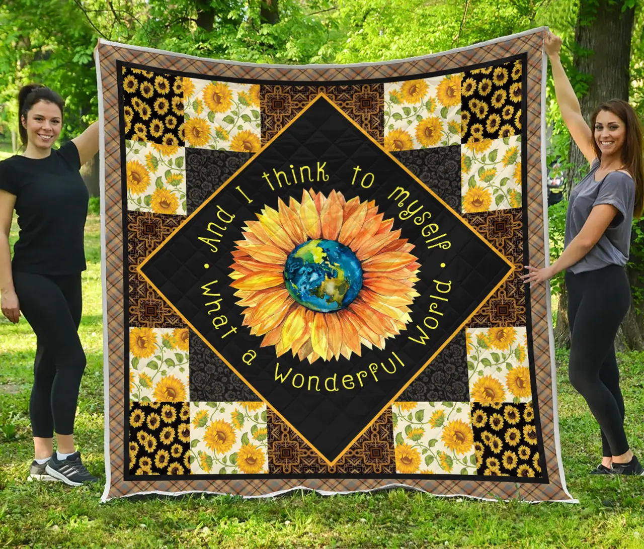 Hippie Sunflower Quilt Quilt and Home Decor