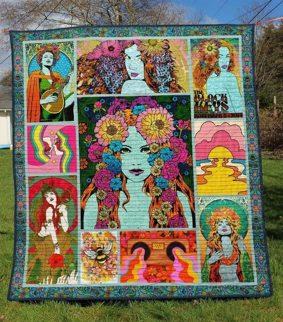 Hippie Tu170702A Tbg Quilt Blanket and Home Decor