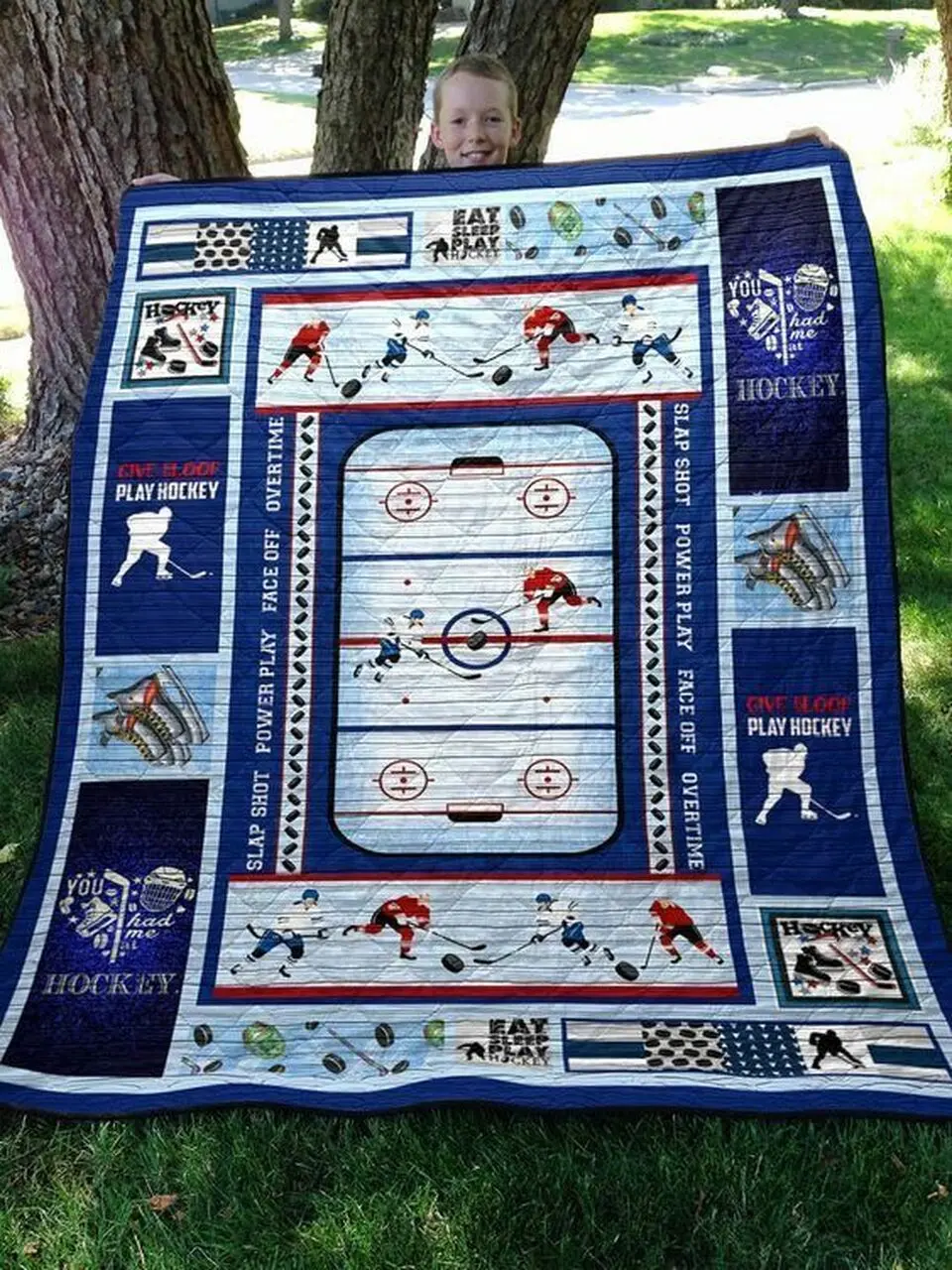 Hockey Clm0910118 Quilt Blanket and Home Decor