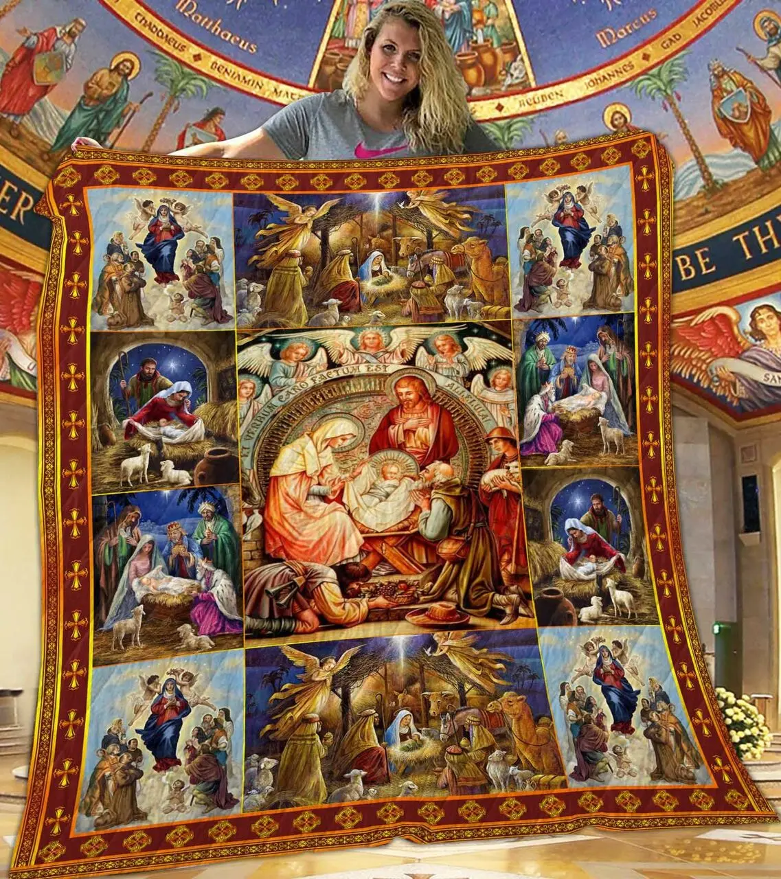 Holy Family Quilt Blanket Dhc1401850Vt and Home Decor
