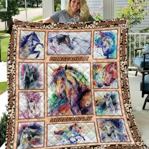 Horse Holic Quilt Blanket and Home Decor