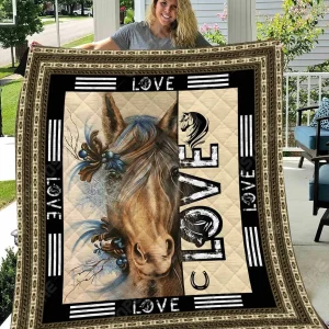 Horse Lovely V1 3D Customized Quilt and Home Decor
