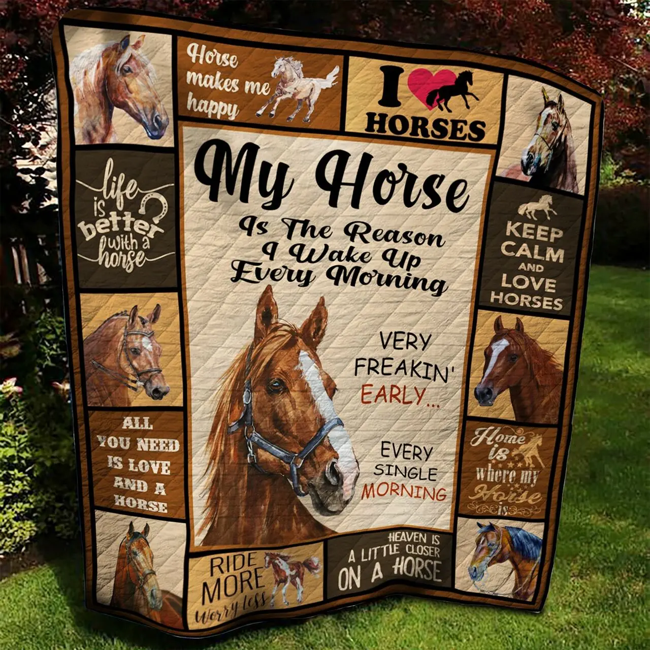 Horse Quilt Blanket Bbb040637Ht and Home Decor