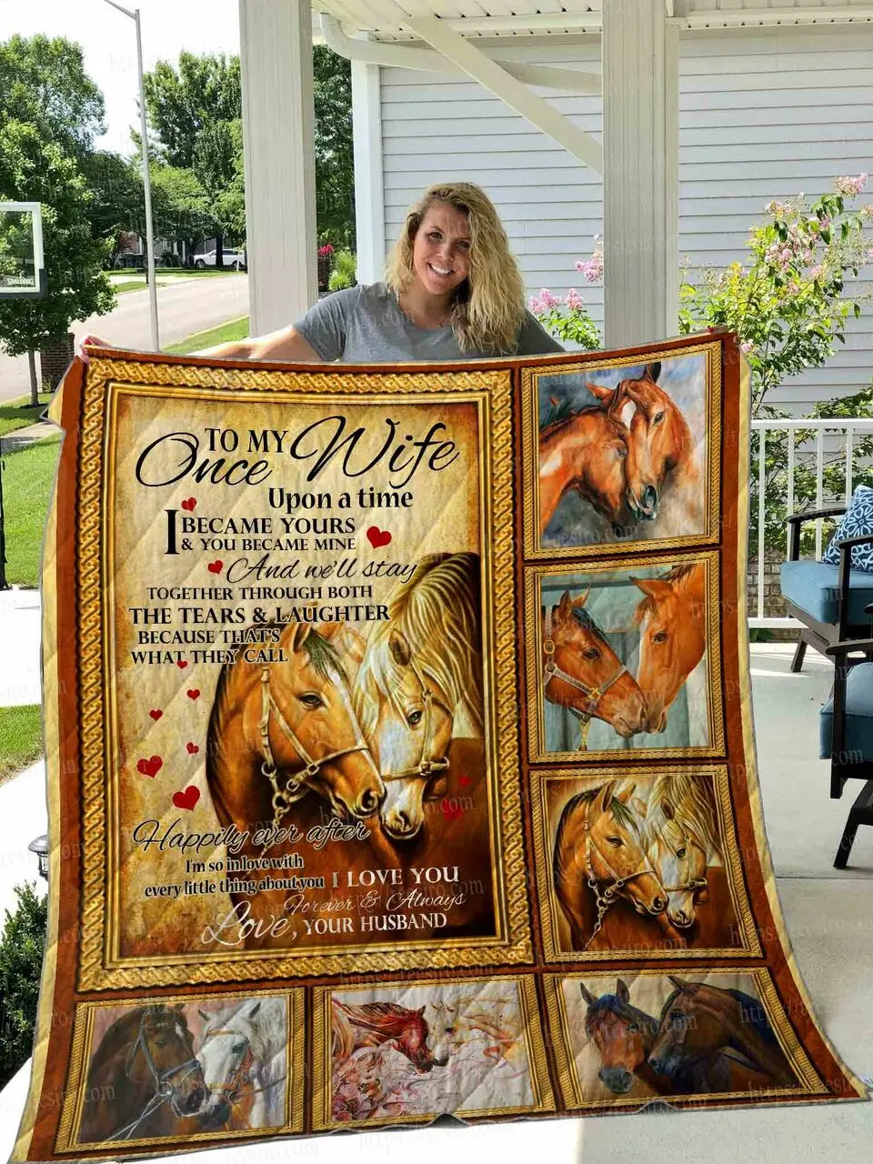 Horse Quilt Blanket Dhc1501672Vt and Home Decor