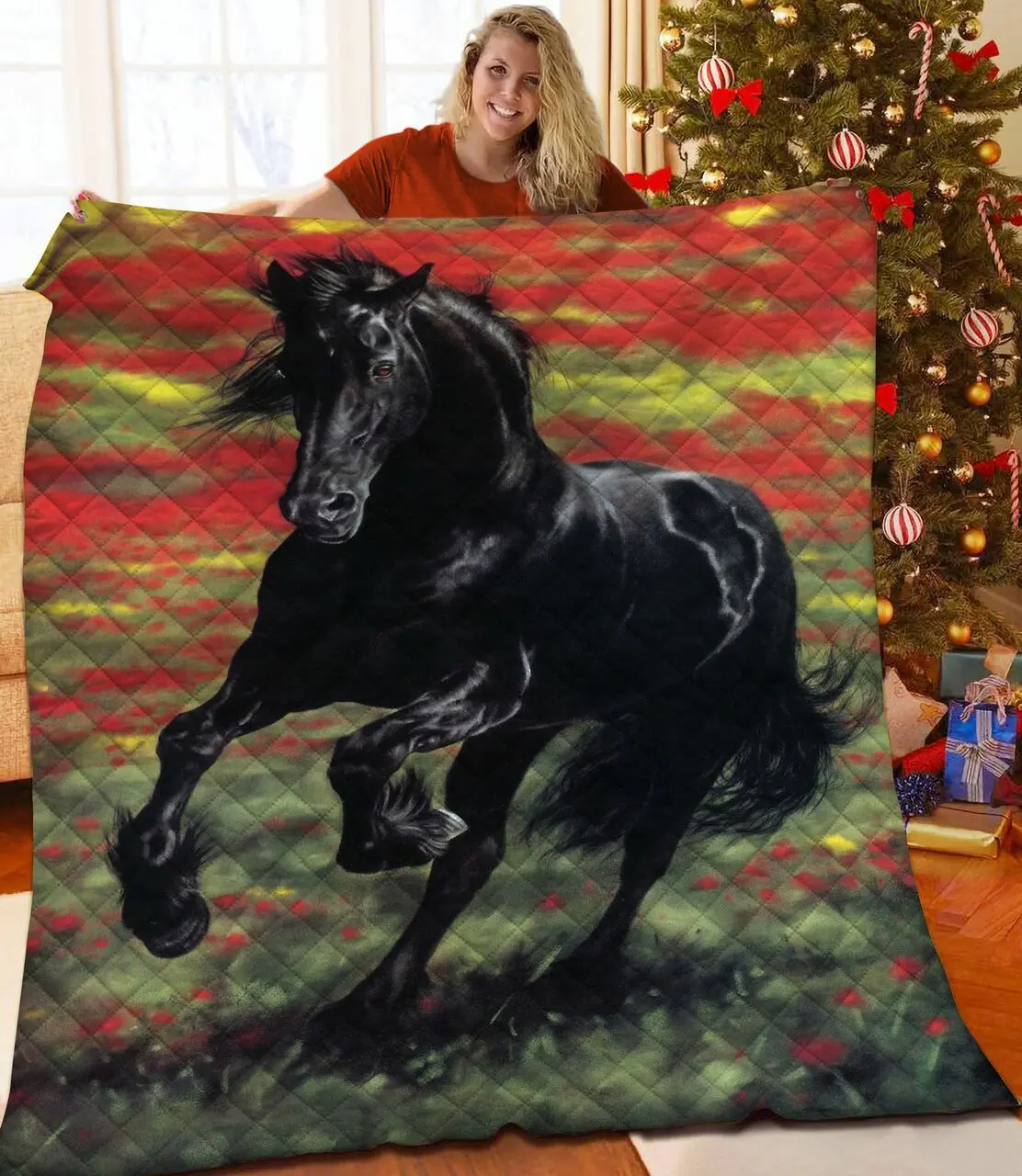 Horse Quilt Pqf and Home Decor
