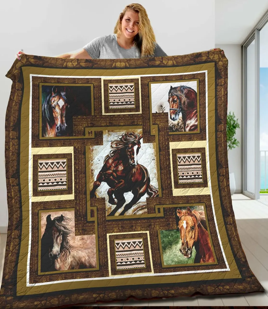 Horse Quilt Pvf and Home Decor
