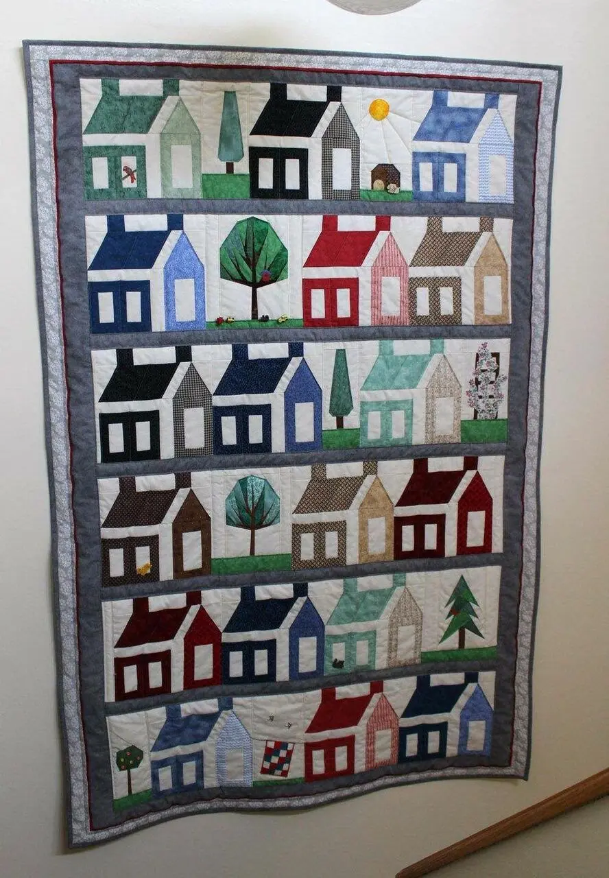 Houses Cla1910326Q Quilt Blanket and Home Decor
