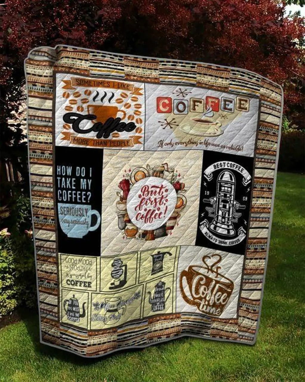 How Do I Take My Coffee Quilt Blanket Quilt and Home Decor