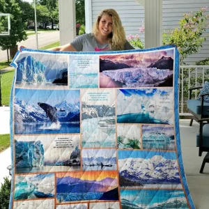 Hubbard Glacier Quilt Blanket and Home Decor